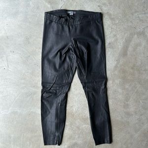 VINCE black leather fitted pants